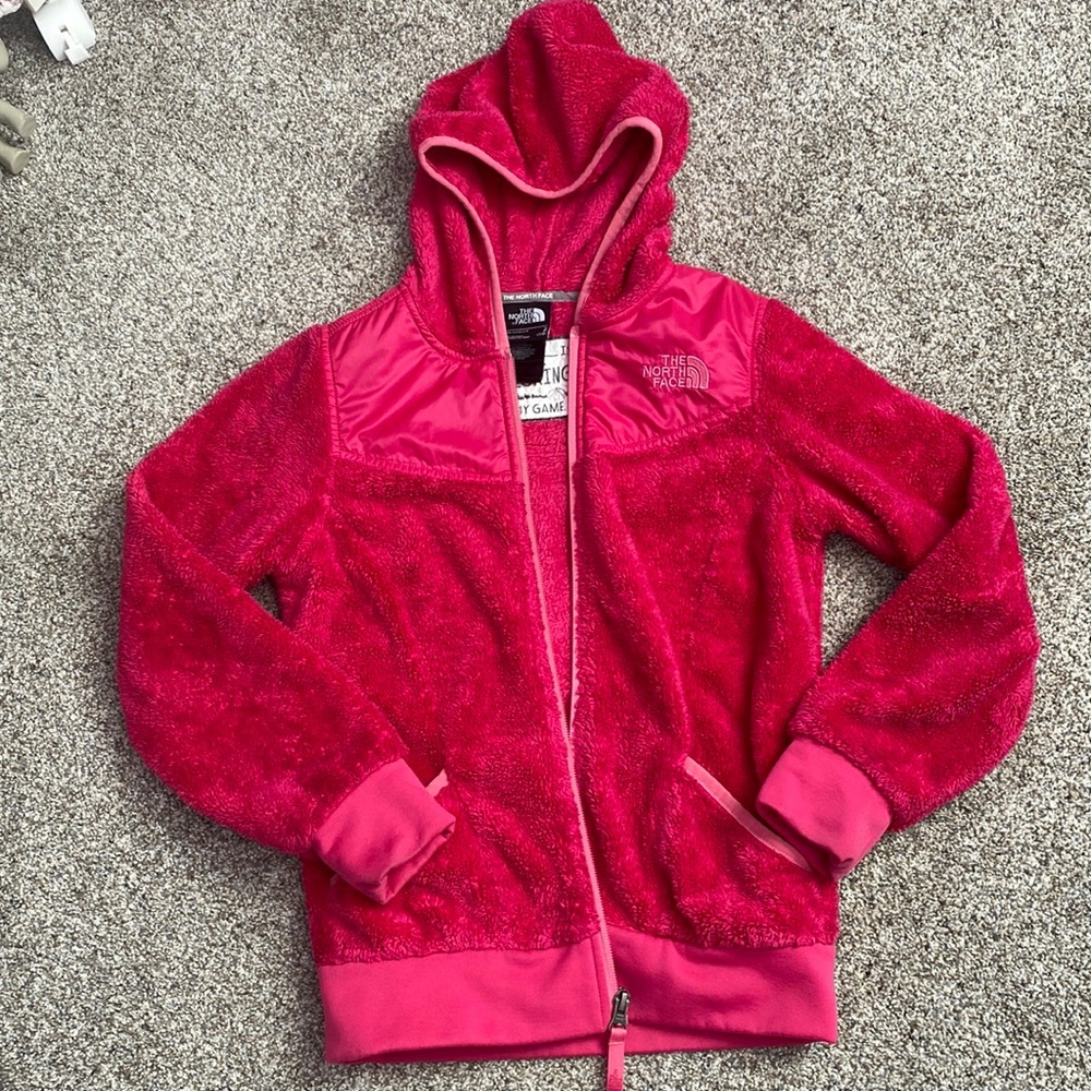 Girls S Pink North Face fleece with hood